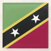 Flagge von St. Kitts und Nevis Glasuntersetzer (Vorderseite)