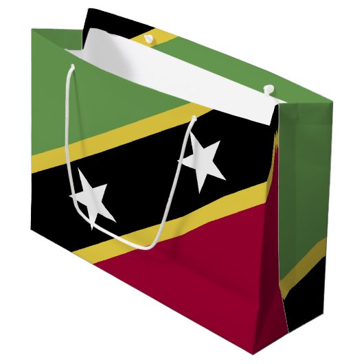 Flagge von St. Kitts und Nevis Große Geschenktüte (Vorderseite Schrägansicht)