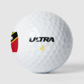 Flagge von St. Kitts und Nevis (Karibik) Golfball (Logo)