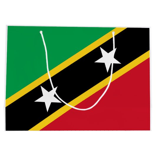 Flagge von St. Kitts und Nevis (Karibik) Große Geschenktüte (Rückseite)