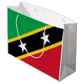 Flagge von St. Kitts und Nevis (Karibik) Große Geschenktüte (Rückseite Schrägansicht)