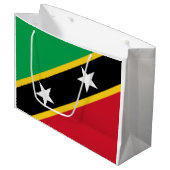 Flagge von St. Kitts und Nevis (Karibik) Große Geschenktüte (Vorderseite Schrägansicht)