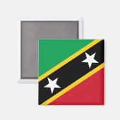 Flagge von St. Kitts und Nevis (Karibik) Magnet (Vorderseite/Rückseite)