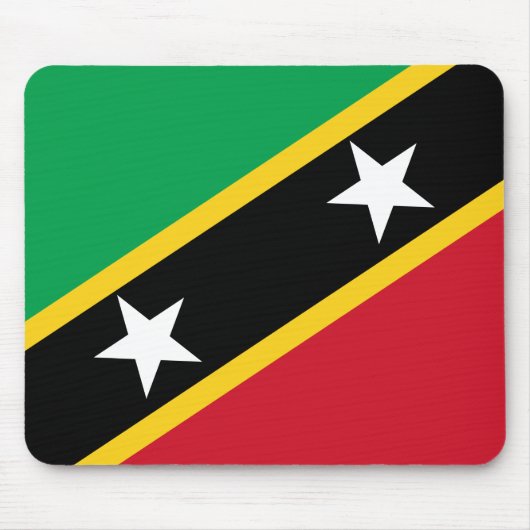 Flagge von St. Kitts und Nevis (Karibik) Mousepad (Vorne)