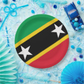 Flagge von St. Kitts und Nevis (Karibik) Pappteller (Party)