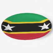 Flagge von St. Kitts und Nevis (Karibik) Pappteller (Schrägansicht)