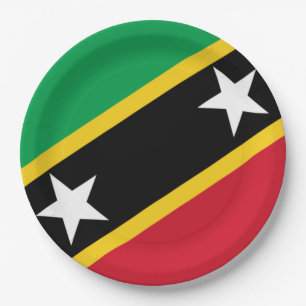 Flagge von St. Kitts und Nevis (Karibik) Pappteller