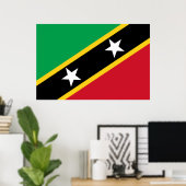 Flagge von St. Kitts und Nevis (Karibik) Poster (Heimbüro)
