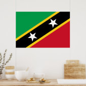 Flagge von St. Kitts und Nevis (Karibik) Poster (Küche)