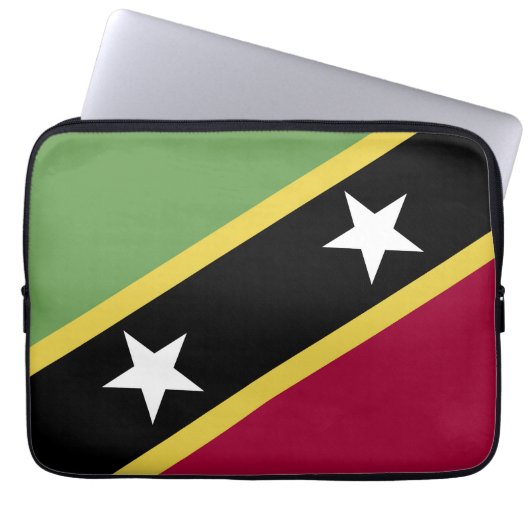 Flagge von St. Kitts und Nevis Laptopschutzhülle (Vorderseite)