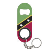 Flagge von St. Kitts und Nevis Mini Flaschenöffner (Rückseite)
