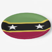 Flagge von St. Kitts und Nevis Pappteller (Schrägansicht)