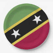Flagge von St. Kitts und Nevis Pappteller (Vorderseite)