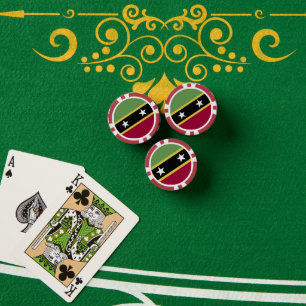 Flagge von St. Kitts und Nevis Pokerchips