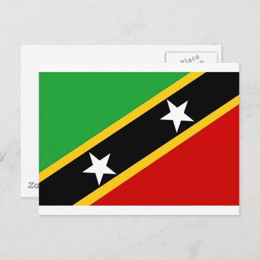 Flagge von St. Kitts und Nevis Postkarte (Vorne/Hinten)