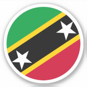 Flagge von St. Kitts und Nevis Runder Aufkleber