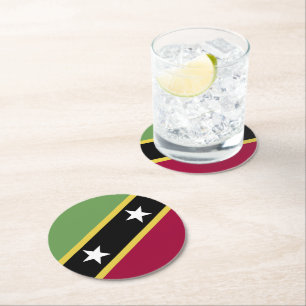 Flagge von St. Kitts und Nevis Runder Pappuntersetzer