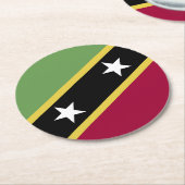 Flagge von St. Kitts und Nevis Runder Pappuntersetzer (Angewinkelt)