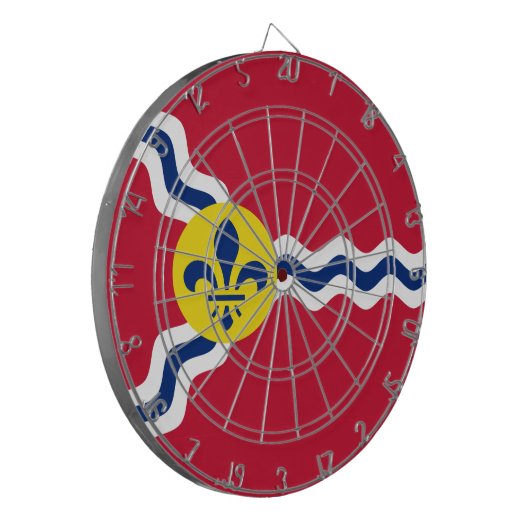 Flagge von St. Louis, Missouri Dartboard Dartscheibe (Vorderseite Links)