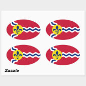 Flagge von St. Louis, Missouri Ovaler Aufkleber (Blatt)