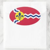 Flagge von St. Louis, Missouri Ovaler Aufkleber (Tasche)