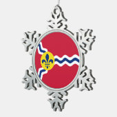 Flagge von St. Louis, Missouri Schneeflocken Zinn-Ornament (Rechts)