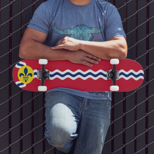 Flagge von St. Louis, Missouri Skateboard (Außenbereich 3)
