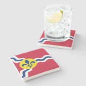 Flagge von St. Louis (Missouri) Steinuntersetzer (Seitenansicht)