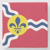 Flagge von St. Louis, Missouri Steinuntersetzer (Vorderseite)