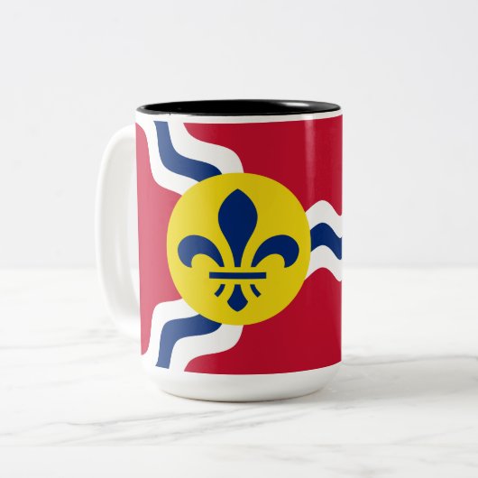 Flagge von St. Louis (Missouri) Zweifarbige Tasse (Vorderseite Links)