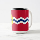 Flagge von St. Louis (Missouri) Zweifarbige Tasse (VorderseiteRechts)