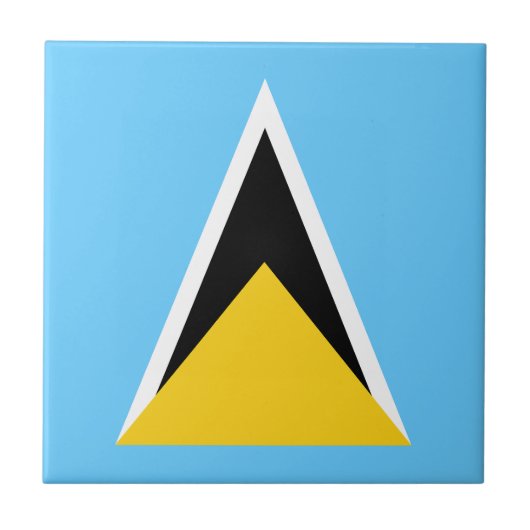 Flagge von St. Lucia Fliese (Vorderseite)