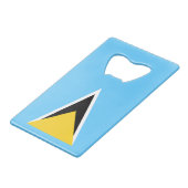 Flagge von St. Lucia Geldbeutel Flaschenöffner (Vorderseite Schrägansicht)