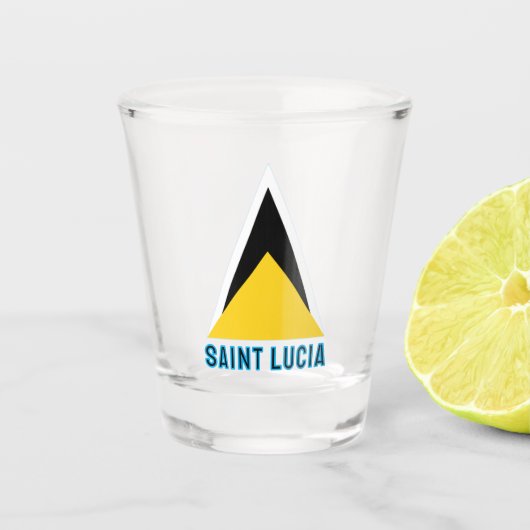 Flagge von St. Lucia Schnapsglas (Vorderseite)
