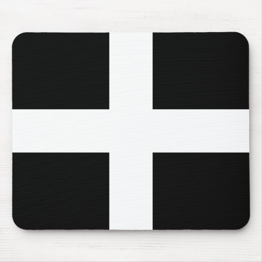 Flagge von St. Piran / Flagge von Cornwall Mousepad (Vorne)