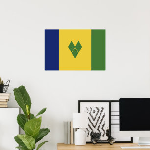 Flagge von St. Vincent und den Grenadinen Poster