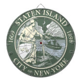 Flagge von Staten Island (Stadtbezirk von New York Dartscheibe (vorne)