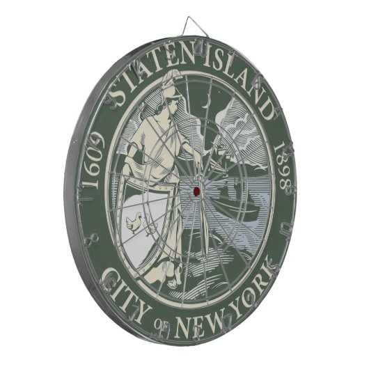 Flagge von Staten Island (Stadtbezirk von New York Dartscheibe (Vorderseite Links)
