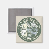 Flagge von Staten Island (Stadtbezirk von New York Magnet (Vorderseite/Rückseite)