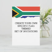 Flagge von Südafrika Einladung (Stehend Vorderseite)