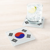 Flagge von Südkorea Glasuntersetzer (Schrägansicht)