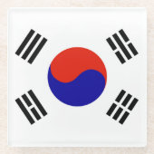 Flagge von Südkorea Glasuntersetzer (Vorderseite)