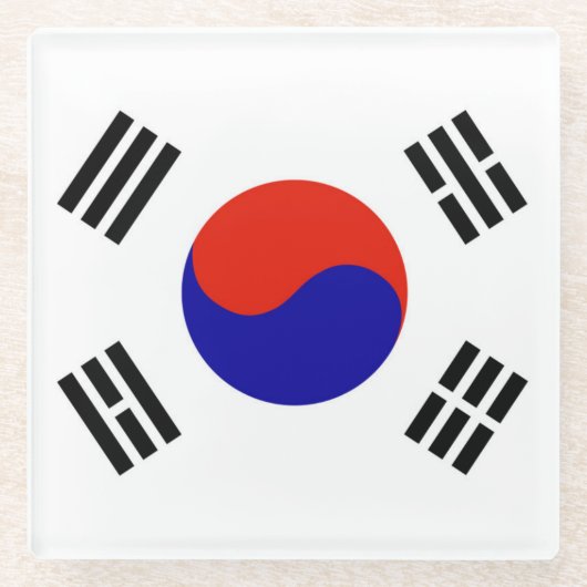 Flagge von Südkorea Glasuntersetzer (Vorderseite)