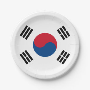 Flagge von Südkorea Pappteller