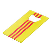 Flagge von Südvietnam Geldkarten Flaschenöffner (Rückseite Schrägansicht)