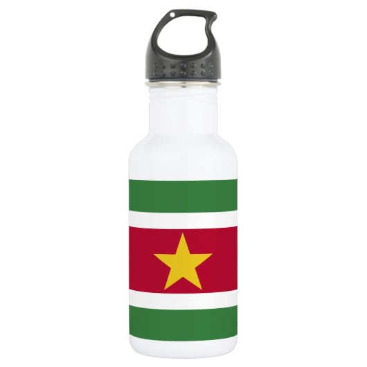 Flagge von Surinam Edelstahlflasche (Vorderseite)