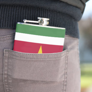 Flagge von Surinam Flachmann