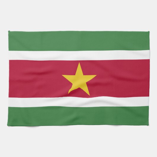 Flagge von Surinam Geschirrtuch (Horizontal)