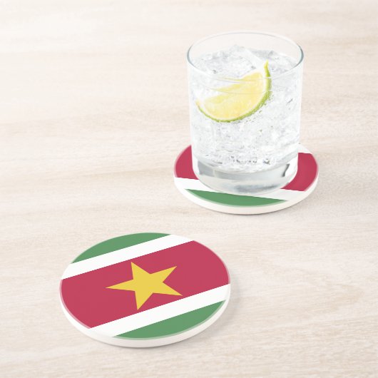 Flagge von Surinam Getränkeuntersetzer (Seite)