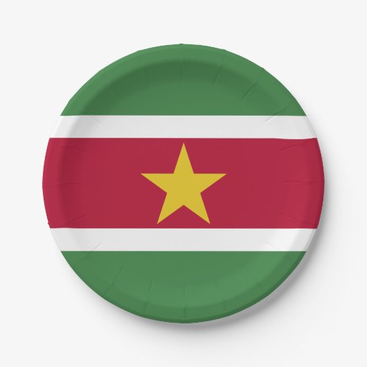 Flagge von Surinam Pappteller (Vorderseite)